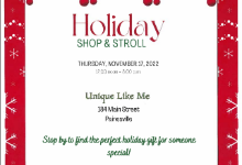 Holiday Shop and stroll event flier pictured