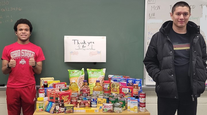 Job Training students collected food for the Geauga County Veterans Food Drive.