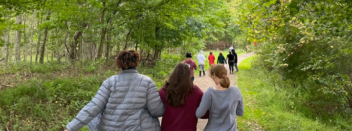 Gaitway High School Students went on a nature walk as part of their Equine Partnerships class!