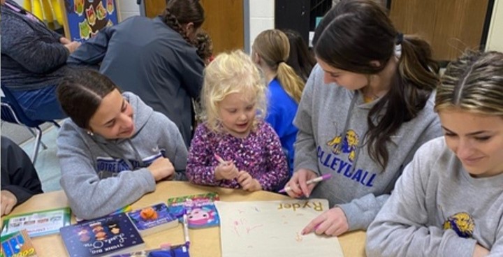 NDCL visited the Metzenbaum Center to personally deliver the books and engaged in literacy activities with our preschoolers.